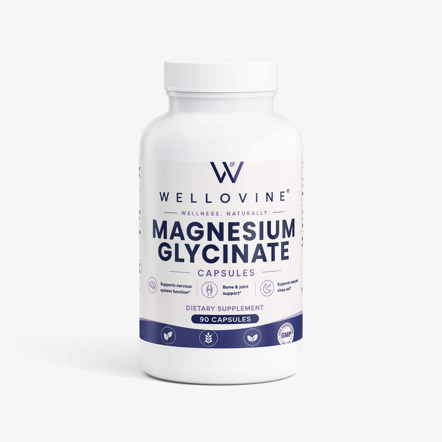 Wellovine® Magnesium Glycinate – High Absorption Magnesium for Relaxation, Muscle & Nerve Support | 275 mg | 90 Capsules