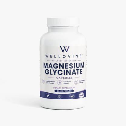 Wellovine® Magnesium Glycinate – High Absorption Magnesium for Relaxation, Muscle & Nerve Support | 275 mg | 90 Capsules