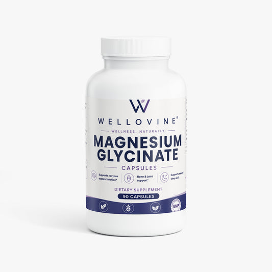 Wellovine® Magnesium Glycinate – High Absorption Magnesium for Relaxation, Muscle & Nerve Support | 275 mg | 90 Capsules