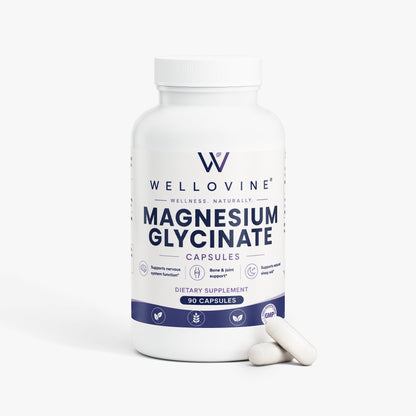 Wellovine® Magnesium Glycinate – High Absorption Magnesium for Relaxation, Muscle & Nerve Support | 275 mg | 90 Capsules