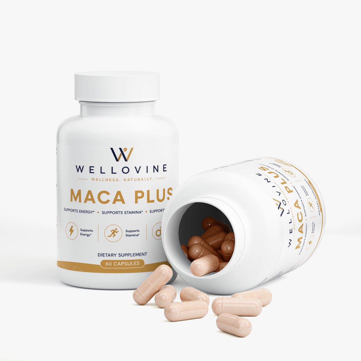 Wellovine® Organic Maca Plus – Triple Maca Blend for Energy, Vitality & Hormonal Balance | 1,500+ mg | 60 Vegan Capsules