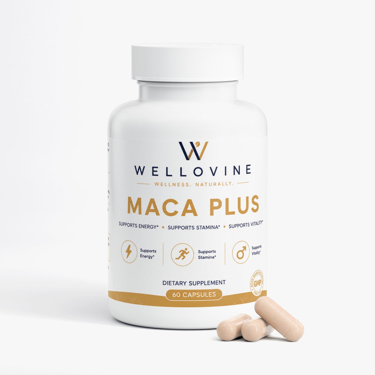Wellovine® Organic Maca Plus – Triple Maca Blend for Energy, Vitality & Hormonal Balance | 1,500+ mg | 60 Vegan Capsules